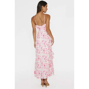 Nouvelles Arrivées Robe Longue Florale Décontractée pour les Vacances, Modèle Épaules Dénudées, Bustier, Dos Nu, Sexy, Effet Cache-cœur - Product Image 5
