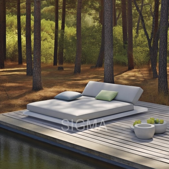 SIGMA Made New Arrival Patio Outdoor Garden Pool Beach Durable Aluminum Frame Double Chaise Daybed