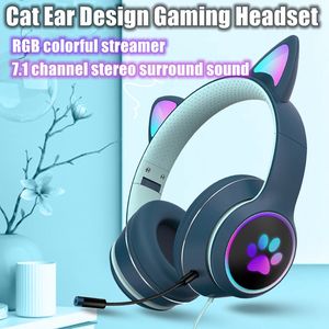 Audífonos Gamer con Orejas de <span class=keywords><strong>Gato</strong></span> para Niñas, Audífonos Bonitos con Doble Cancelación de Ruido, Micrófono, Luz RGB, Sonido Virtual 7.1, Regalo - Product Image 3