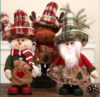 Figuras Decorativas de Mesa con Diseño Retro a Cuadros de Muñecos de Nieve y Renos para Navidad, Invierno, Hogar, Repisa de Chimenea, Fiesta, Regalo