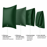 Taies d'oreiller classiques en satin Jiyimei, lot de 2, standard, luxe, fermeture éclair, tissu doux, lisse, respirant, motif uni