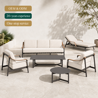 Ensemble de mobilier de jardin et de terrasse de luxe : Canapé 2 places, table de conférence extérieure et chaises en alliage d'aluminium pour hôtel et jardin