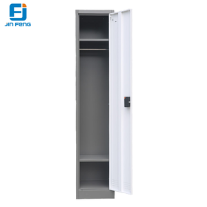 Metal Modern Tall <strong>Thin</strong> Lockable Single Door Knock-Down Storage Locker <strong>Wardrobe</strong> for Gym Office Living Room Workshop Changing Room - Product Image 1