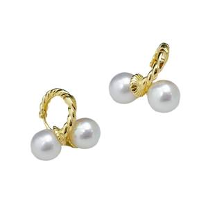 22267DIY Boucles d'oreilles en argent S925, double perle 6-9mm, support vide pour la création de bijoux DIY - Product Image 5