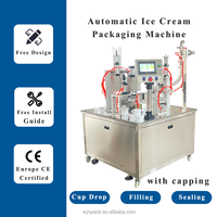 Machine de remplissage pneumatique automatique haute précision PLC pour yaourt et eau pure, pour l'emballage de boissons, crèmes glacées, aliments et produits chimiques