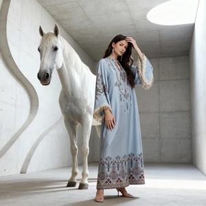 High Quality Trendy New Style Printed Polyester Abaya <b>Dress</b> <b>for</b> <b>Muslim</b> <b>Women</b> Custom Wholesale OEM - Product Image 4