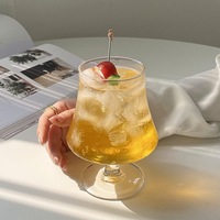 Tasses à café réutilisables transparentes fabriquées à la machine, verres à pied court pour boissons, gobelets à brandy, verres à boire 480 ml, résistants à la chaleur, sans BPA