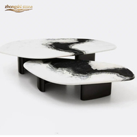 Table à manger moderne minimaliste haut de gamme en marbre blanc, forme de feuille irrégulière, pierre naturelle de luxe, polie, imperméable, écologique