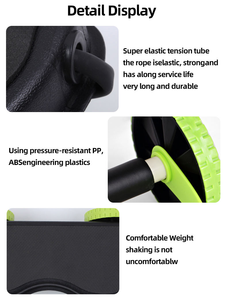 Ruota Addominale Multifunzionale per Palestra Indoor <span class=keywords><strong>con</strong></span> Corda a Doppia Trazione, Nucleo in PP ABS ad Alta Resistenza e Durevole - Product Image 6