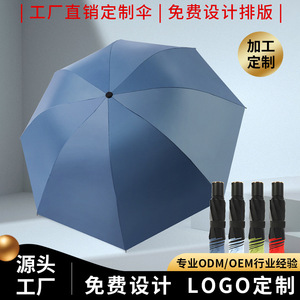 Parasol Pliant Double Usage en Tissu Anti-UV avec Tige en Acier – Bleu Marine, Vert Moutarde, Bleu Clair, Rouge Cerise – Cadeau d'Affaires - Product Image 5