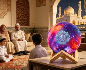 Lámpara Lunar Islámica Ramadan Kareem con Diseño de Corán, LED de Colores, Control Táctil, Altavoz de Corán - Product Image 4