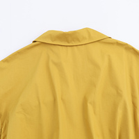 Robe longue décontractée d'été pour femmes, couleur jaune, col rabattu, boutons, ceinture