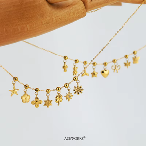 Mini Iconos Decorativos Tipo Stopper |   Charm Separador de Silicona de Acero Inoxidable con Baño de Oro PVD de 18K |   Resistente al agua, hipoalergénico y sin deslustre - Product Image 5
