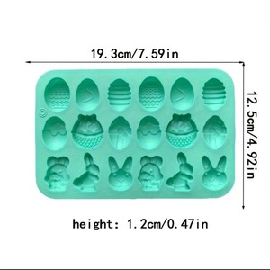 สินค้ามาใหม่ 1 ชิ้น พิมพ์ซิลิโคนรูปไข่กระต่าย 18 ช่อง สำหรับทำช็อกโกแลต ขนม ตกแต่งเค้ก งานฝีมือ DIY - Product Image 4