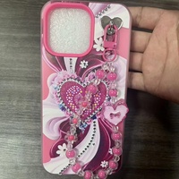 Coque de téléphone PC Cœur Diamant avec chaîne pour iPhone 18 17 16 15 14 13 12 11 et Samsung A27 A57 A55 A17 A16 A15 – Housse arrière tendance pour filles