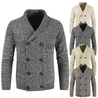 Großhandel Herren Strickjacke Lässiger Einfarbiger Winter Herbst Kurzer Kaschmir Weihnachts-Strickpullover für Männer