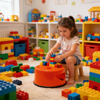 Tabouret rond pour enfants avec base antidérapante, sûr et stable, hauteur 20-30 cm pour les tout-petits et les jeunes enfants