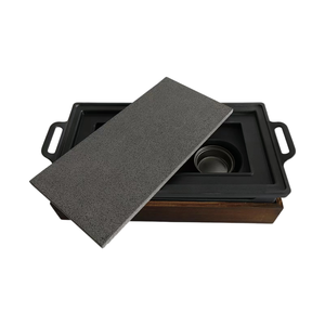 Offerta Speciale <span class=keywords><strong>JINXING</strong></span> KB06 Set di Piastre in Pietra Lavica Naturale Antiaderenti per Bistecche con Supporto in Legno per Barbecue - Product Image 3