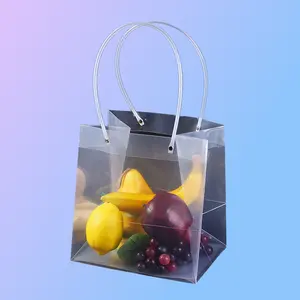 Factory wholesale frosted rigid PVC transparent tote bag PP shopping bag