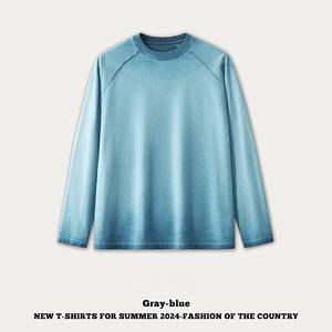 Pull oversize épais pour hommes Chemise tricotée couleur unie Sweat à capuche imprimé Old Men's Wash Style européen - Product Image 4