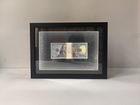 Cadre de présentation de billets de banque personnalisable en promotion, profondeur 5 cm, type boîte à ombre