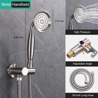Meilleures ventes : Ensembles de robinetterie de douche en nickel brossé pour salle de bain, système de douche pluie avec pommeau de pluie, douchette à main et bec de baignoire