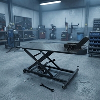 Lève-moto pneumatique durable, table élévatrice à air comprimé avec mécanisme de verrouillage sécurisé