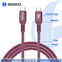 Cable USB C con Logotipo Personalizado OEM de 240 W, Cable de Carga Rápida PD con Trenzado de Nailon para Teléfono, Tableta, Portátil, Kit de Cable de Transferencia de Datos USB