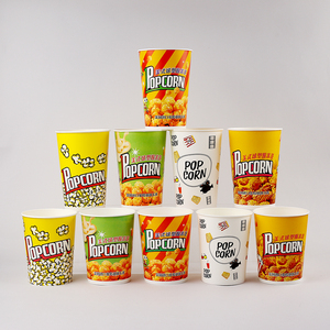 Vasos de Palomitas Desechables Estilo Retro - Cubos de Papel de Varios Tamaños para Noches de Cine, Carnavales y Aperitivos para Fiestas - Product Image 1