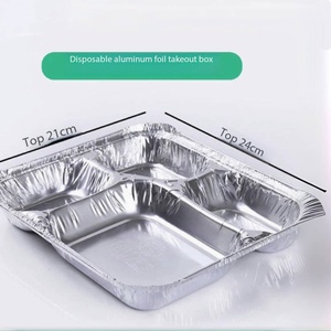 Lonchera Desechable Moderna de Aluminio con Tapa y Múltiples Compartimentos para Arroz, Carne, Comida para Llevar, Apta para Horno (Múltiples Capacidades) - Product Image 6
