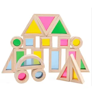 婴儿彩虹积木儿童木制玩具大型创意积木树蒙特梭利益智玩具