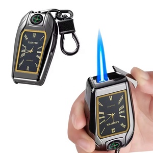 Briquet porte-clés cool, cadeau pour homme, briquet à flamme bleue coupe-vent, rechargeable au butane - Product Image 2