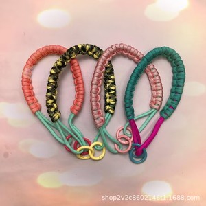 Correa de Muñeca Trenzada Hecha a Mano para Colgar Bolsos, Cordón de Paracord de 4 mm, Asa Corta de Tela Colorida, Múltiples Colores a Elegir - Product Image 1