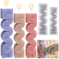 Early Riser S-förmige geometrische Linie Kerzen form Wellens äule Handgemachte Seife Silikon form Kerze und Aroma therapie Dekor