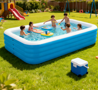 Nouvelle piscine gonflable rectangulaire bleue et blanche de 3 mètres pour adultes, enfants et nourrissons. Prise en charge de la personnalisation du client