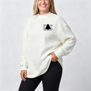 Wholesale Loose Fit Mock Neck Jumper Custom Applique Embroidery Logo Soft Fleece Oversized Cotton Sweater Luxury Sweatshirt - Product Image 3
