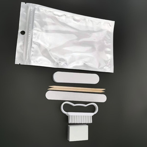 Kit de pédicure personnalisable avec mini-lime à ongles jetable rose et bleue, lime et polissoir en plastique avec logo personnalisé - Product Image 5