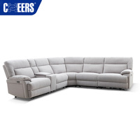 Sofá Seccional Reclinable Eléctrico CHEERS de Tela, Sofá Plegable Multifuncional de Alta Gama con USB y Luz LED para el Hogar de Lujo