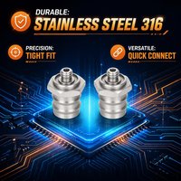 Connecteur de tuyau hexagonal SS316 usiné CNC de précision, raccord rapide fiable pour l'entretien des boucles de refroidissement liquide