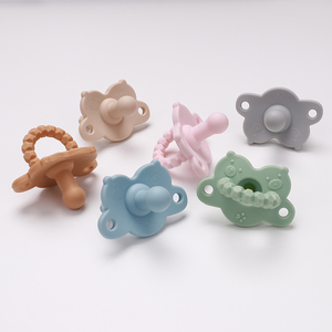 Venta al por mayor cara sonriente forma seguridad suave grado alimenticio silicona bebé chupete de pecho como chupete - Product Image 6