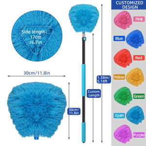 Balai à poussière extensible avec tête en microfibre moelleuse, manche télescopique noir réglable, <span class=keywords><strong>pour</strong></span> nettoyer les toiles d'araignées, poignée confortable - Product Image 4