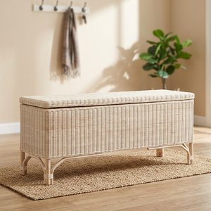 Indonesia Natural Home Living Furniture and Decoration Rattan Wicker Chest Rectangular Storage Box with Four Legs - Product Image 3
