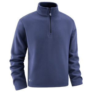 Pull personnalisé avec logo pour homme, col montant, couleur unie, coupe ample, en polaire, chaud, pour l'automne et l'hiver. - Product Image 3