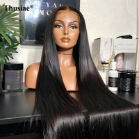 Perruque Lace Front Transparente 13x6 en Cheveux Humains Vietnamiens de 40 Pouces, Lisse Baguette, Couleur Naturelle Noire, Vente en Gros pour Femmes