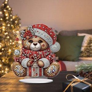 Acrilico inverno piccolo orso doppio lato trapano diamante arte 5D fai da te tavolo in piedi ornamento artigianale - Product Image 6