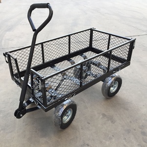 Chariot à <span class=keywords><strong>roues</strong></span> TC1840, <span class=keywords><strong>brouette</strong></span> de jardin en métal avec chariot à outils à quatre <span class=keywords><strong>roues</strong></span>, plateforme en treillis métallique personnalisable OEM, roue en mousse - Product Image 5