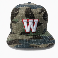 Casquette Snapback Camouflage Vintage Minimaliste Streetwear Tendance Logo 3D en relief Visière Plate Structurée Hip Hop Respirante pour Hommes et Femmes
