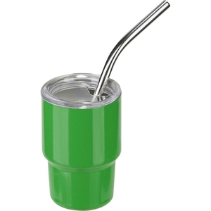Mini gobelet isotherme en acier inoxydable avec paille, logo personnalisé, promotionnel, à double paroi, isolation sous vide, cadeau publicitaire, nouveauté - Product Image 5