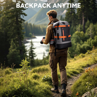 Sac étanche de 40 L en bâche PVC 500D avec logo personnalisé, fermeture éclair et poche, idéal pour les voyages et la randonnée
