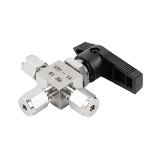 Ba chiều mini bóng van cụ 1/4 "OD 900psi nén ống đôi ferrule phù hợp thép không gỉ nhãn hiệu OEM - Product Image 4